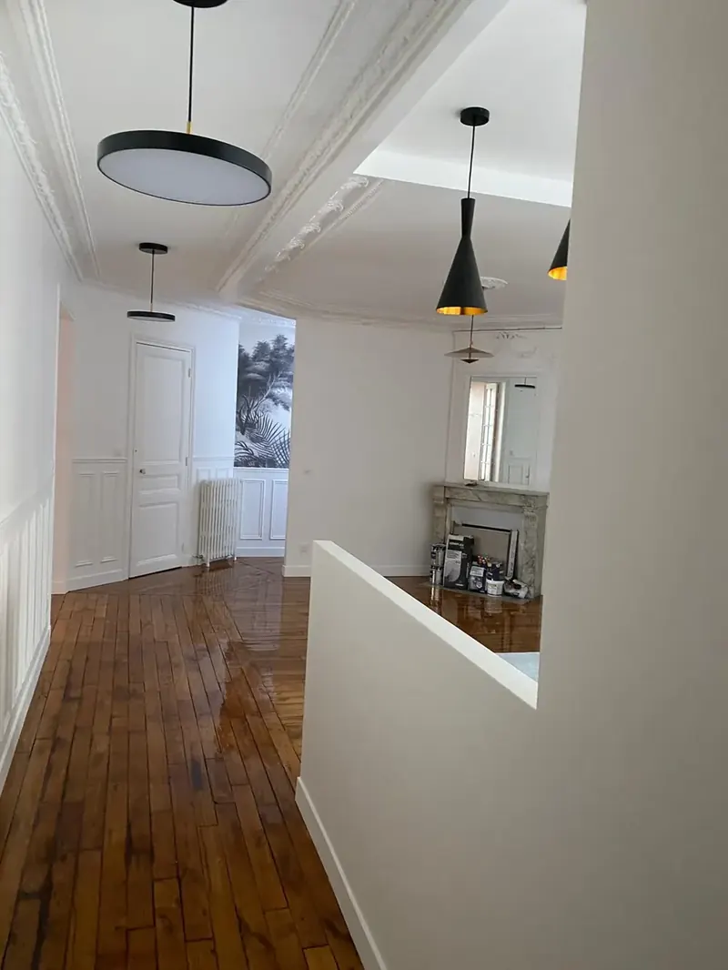 Rénovation séjour appartement haussmannien Paris